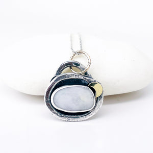 Sterling Silver White Agate Stone Pendant | Lakes Edge Talisman