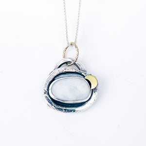 Sterling Silver White Agate Stone Pendant | Lakes Edge Talisman
