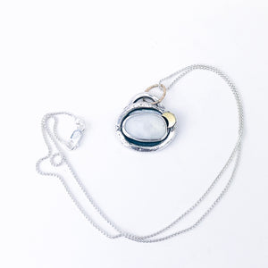 Sterling Silver White Agate Stone Pendant | Lakes Edge Talisman