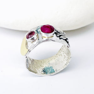 Sterling Silver Ruby Ring Size 9 - Courage Talisman