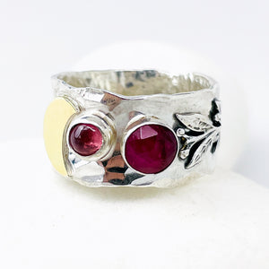 Sterling Silver Ruby Ring Size 9 - Courage Talisman