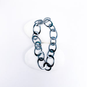 New! Sterling Silver Chunky Chain Link Bracelet - Light Patina or Gunmetal Patina