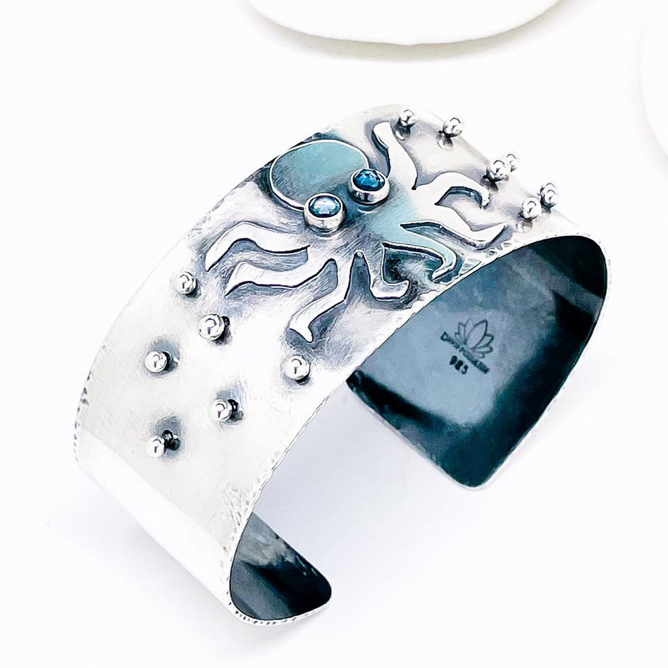 Sterling Silver Cuff Bracelet | Octopus Cuff Bracelet