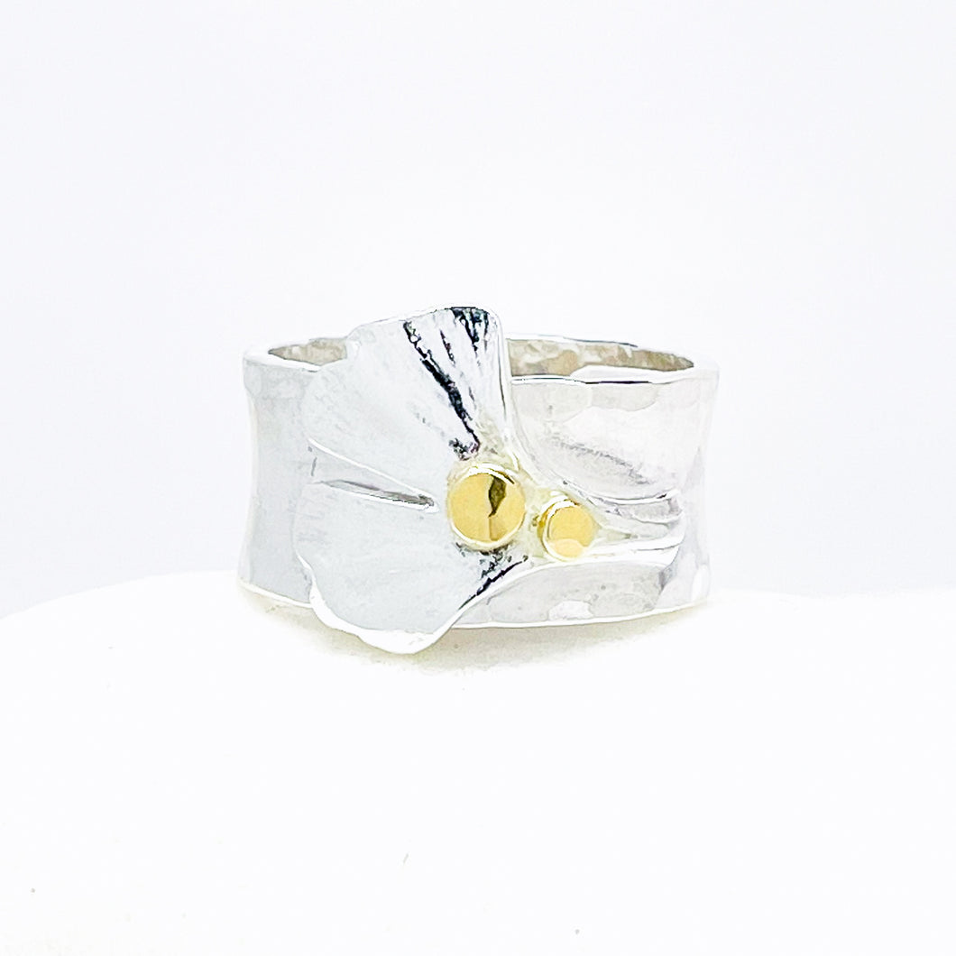 Sterling Silver Ginkgo Leaf Rings Jewelry Size 6 3/4 | Smooth Band