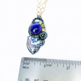 Sterling Silver Amethyst Necklace - Baroque Peacock Pearl Necklace