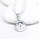 Sterling Silver Pearl Reversible Necklace - Ginkgo Necklace