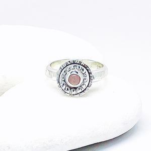 Sterling Silver Rose Quartz Ring Size 9
