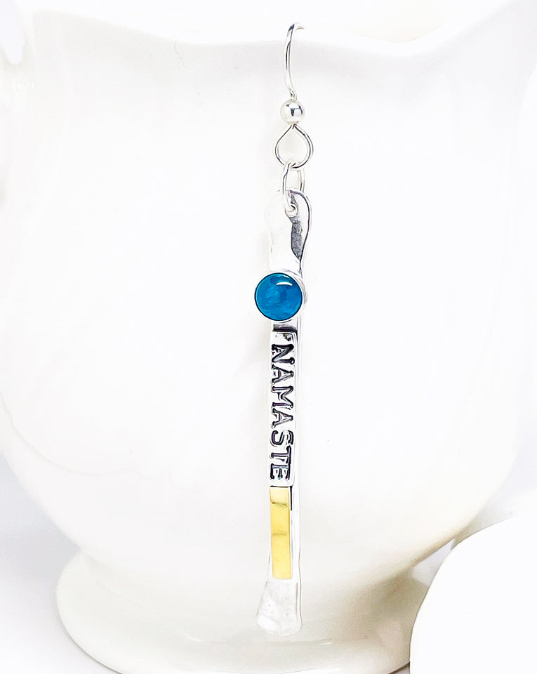Sterling Silver “Namaste” Earring "Words Wisdom Totem Collection"