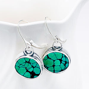 Sterling Silver Turquoise Earrings - Reversible Tree Of Life Earrings