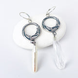 Wabi Sabi Cycle Of Life Earrings - Pearl and Crystal Nests