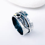 Black Spinel Wide Band Ring Size 7 1/2 - Inner Strength Talisman
