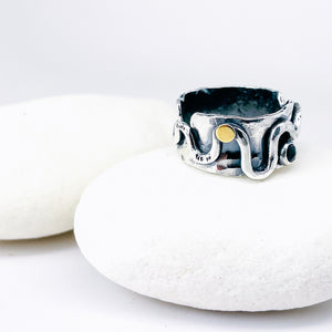 Sterling Silver Serpent Ring Size 8 1/2 - Spiritual Insight Talisman