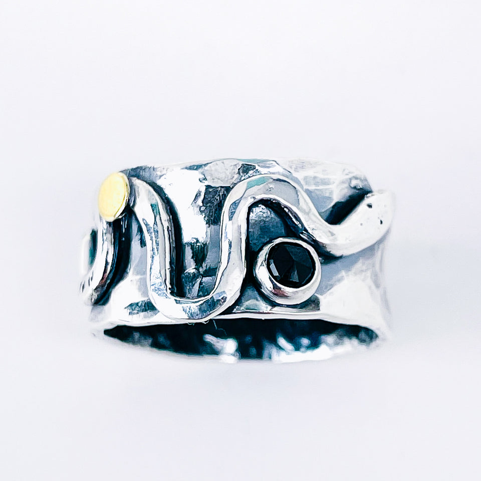 Sterling Silver Serpent Ring Size 8 1/2 - Spiritual Insight Talisman