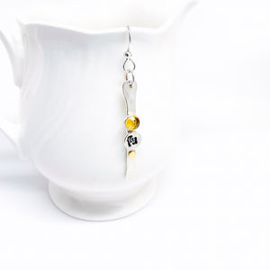 Sterling Silver “Fly” Earring "Words Wisdom Totem Collection" w/Citrine