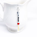 Sterling Silver “Power” Earring "Words Wisdom Totem Collection" w/Coral