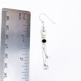 Sterling Silver Twig Totem Earring w/black spinel