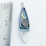 Sterling Silver Celestial Earrings - 18K Gold, Druzy, Peacock Pearl