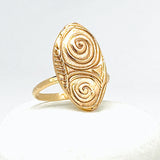 Bronze Ring Swirl Ring Size 8