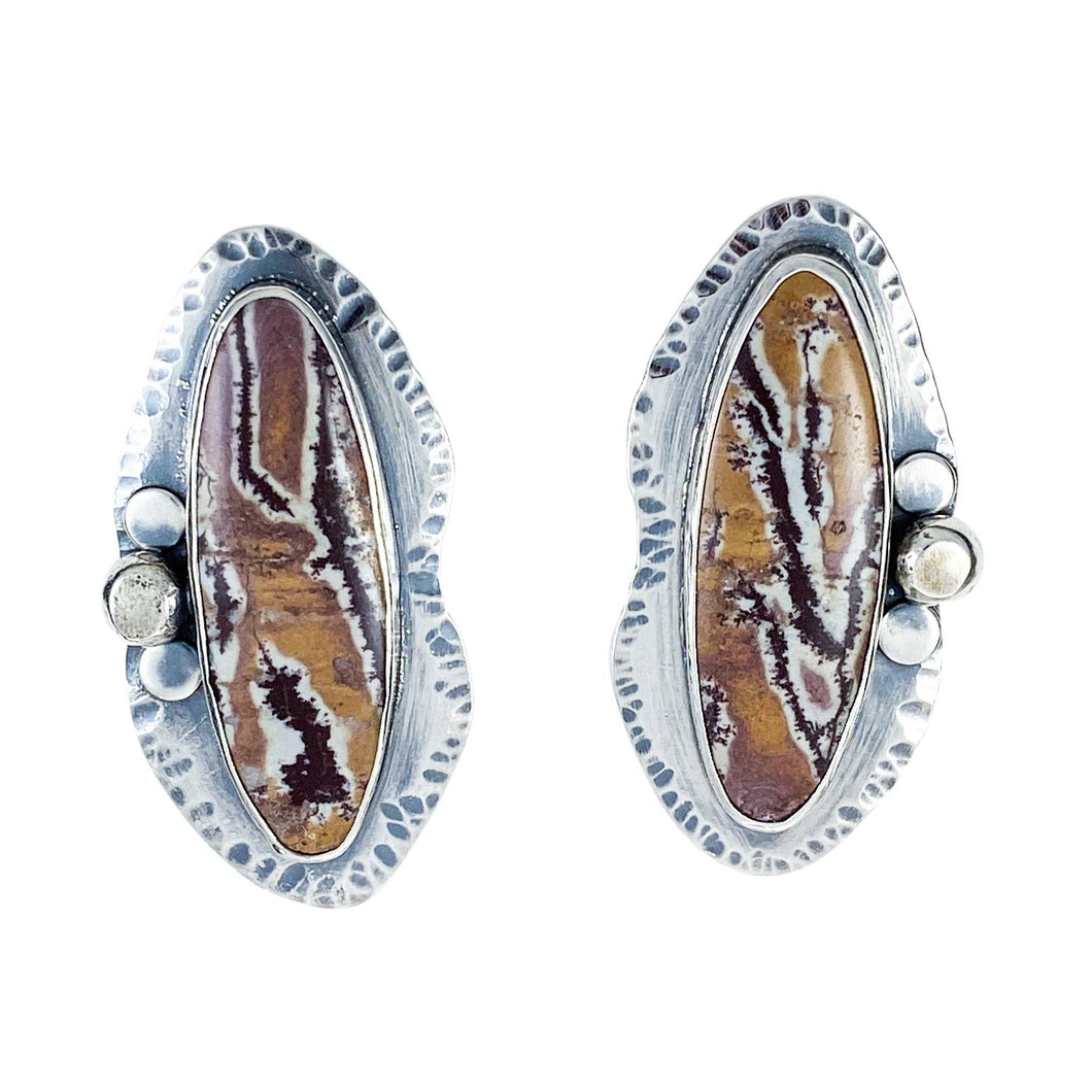 Sterling Silver Earrings Handmade With Jasper - DawnMiddleton.com